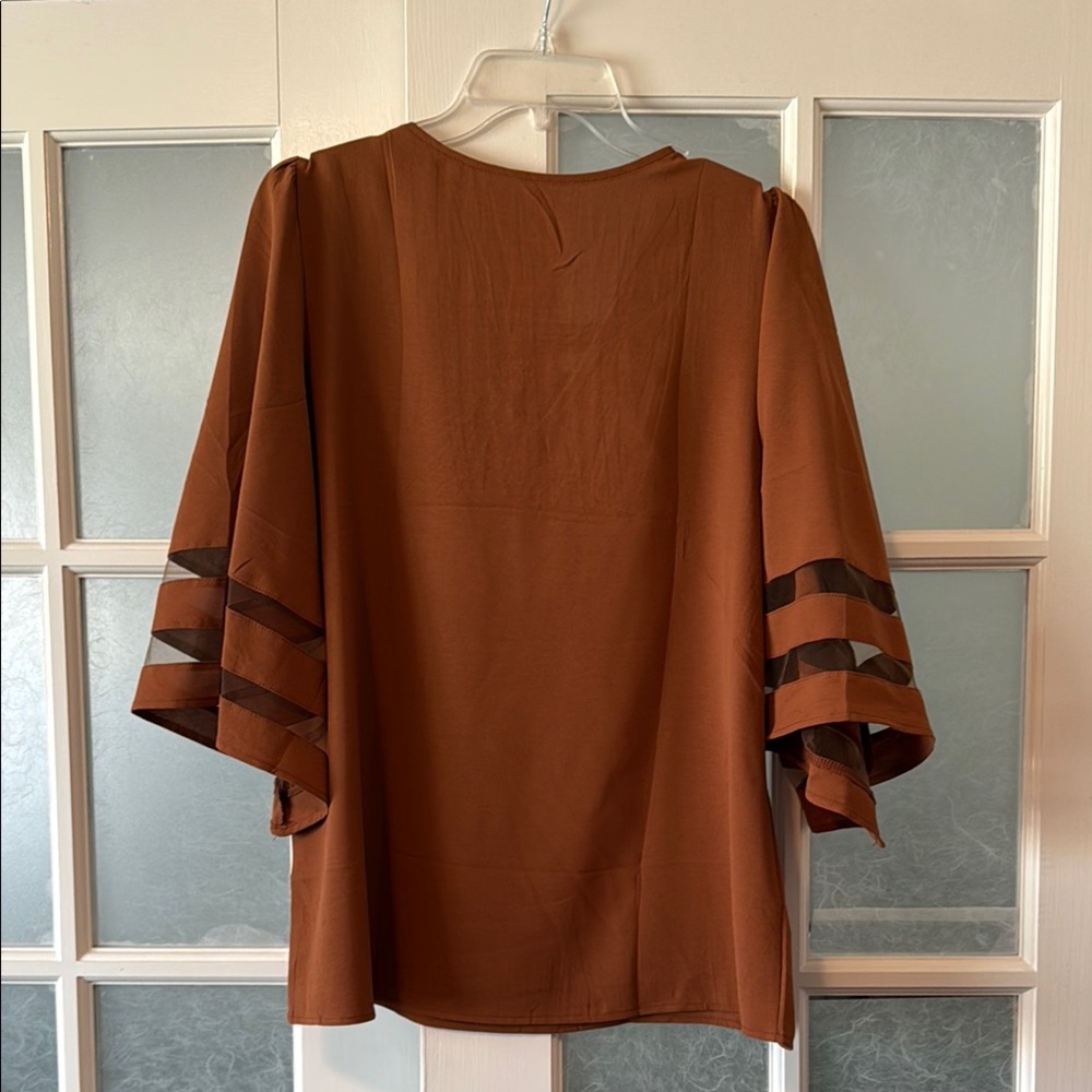 Brown Blouse with Bell Sleeves - Picture 5 of 5